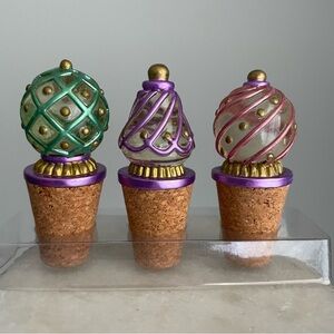 Set of 3 Glass bottle stoppers